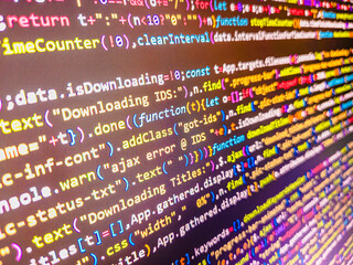 program development concept. binary computer code background, abstract. software background technolo