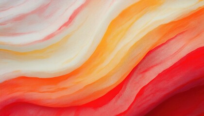Wall Mural - flowing abstract fabric texture with vibrant orange red and cream waves ideal for textile design or 