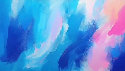 Wall Mural - vibrant abstract blue and pink brushstroke painting with dynamic movement for modern wall art or cre