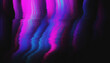 © djjeep_design - Abstract neon glitch background with vivid pink and blue wave distortions on black. Ideal for edgy digital branding, techno events, or underground album covers. Dust, film grain, noise effect texture