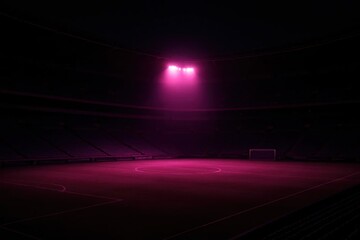 Wall Mural - an empty stadium bathed in pink light, awaiting the roar of an eager crowd