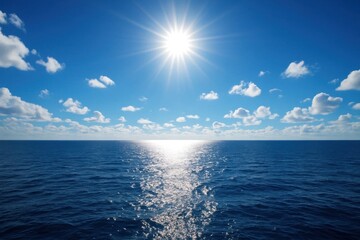 Wall Mural - a tranquil ocean under the radiant sun
