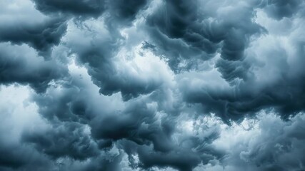 Wall Mural - a plane soaring through thick clouds on a sunny day