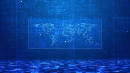 Wall Mural - futuristic abstract background with digital blue light effects digital data technology concept, cybe