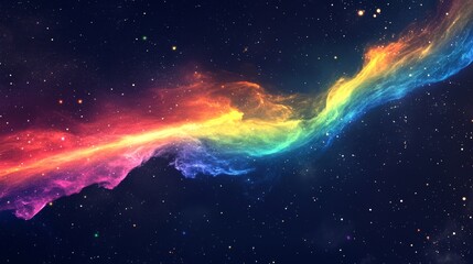 Wall Mural - a colorful aurora borealis stretching across space