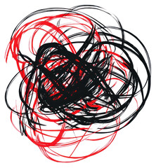 Wall Mural - png a scribble abstract black lines.
