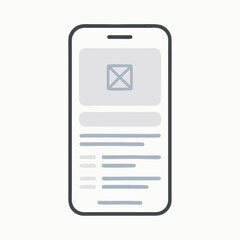 Smartphone displaying an email interface on a clean white background with blue accents