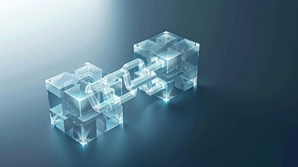 Blockchain Technology: Interconnected Cubes Representing Data Security and Digital Transformation