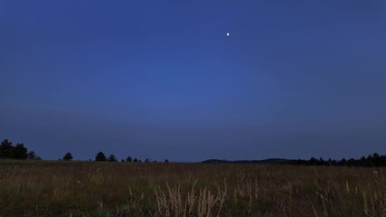 Wall Mural - moon and rural countryside silhouettes.