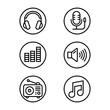 © MST RIPA KHATUN - Audio Media Icon Set – Music, Sound, Headphones, Radio, Volume, Microphone Symbols