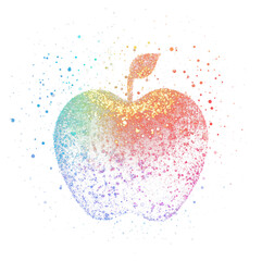 Canvas Print - png colorful apple light glitter colors fruit art.