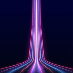 Wall Mural - light trail wave, fire path trace line, car lights, optic fiber and incandescence curve twirl. rotat