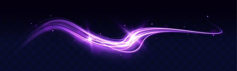 Wall Mural - long exposure, light painting photography. vibrant streaks of neon blue and pink color against a bla