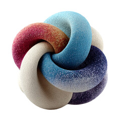 Abstract colorful torus knot rendered art design element concept  isolated on transparent background