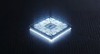 © fledermausstudio - Glowing central processing unit on a dark patterned surface