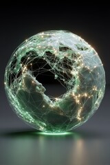 Wall Mural - abstract globe with technology connections representing global networks
