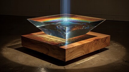 Transparent geometric art piece