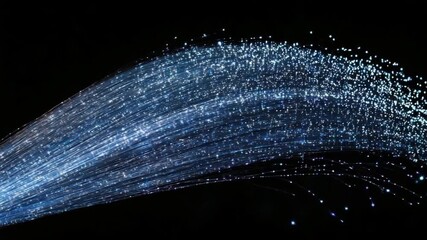 Wall Mural - abstract image of flowing blue light particles on a dark background, resembling modern digital art a