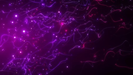 Wall Mural - abstract background with glowing particles and light lines. animation of seamless loop.