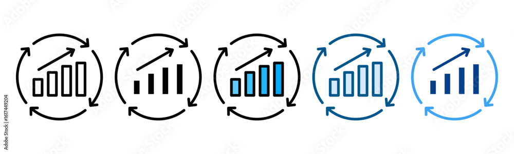 Continuous Improvement Icon Set Multiple Style Stock Vector | Adobe Stock