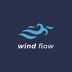 Wall Mural - design logo design template wave element creative wind or air.logo for business, web, air conditione