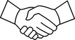 © ShadowFrame Studio - handshake outline  vector, handshake coloring book page,  handshake symbol
