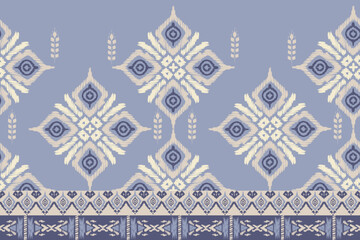  Ikat pattern hand drawn Blue tone, Motif ethnic floral seamless textil, embroidery, print striped ornament floral, pattern, design for wrapping, silk, scarf, background, textile