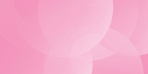 Wall Mural - minimalist banner background pastel pink and white gradations. circle effect style geometric