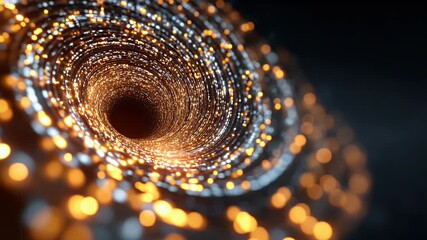 Wall Mural - abstract futuristic digital background with a glowing spiral tunnel, representing data transfer and 