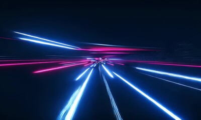 Wall Mural - abstract background with blurred speed lines, in dark blue and pink colors