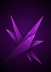 Wall Mural - vibrant violet digital art showcasing a burst of pointed, abstract geometric elements.