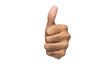 © Dadan - front view of male hand showing thumb up sign gesture isolated on white background