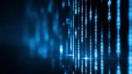 Wall Mural - blue digital background with data technology, code, and information in a dark blue color. abstract f