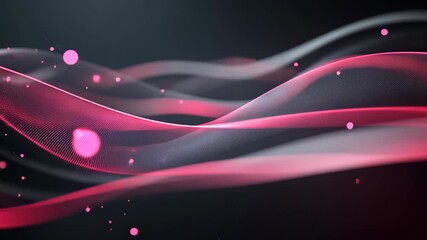 Wall Mural - red white light wave trail glowing on black background