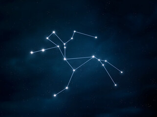 Wall Mural - centaurus constellation in the sky. star cluster isolated. astrological image of mythological symbol