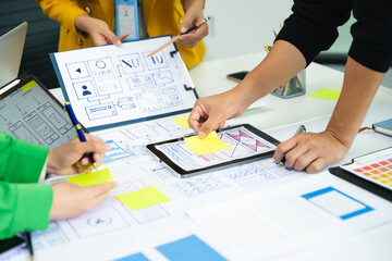 ux graphic designer planning application process development prototype wireframe for web smart phone