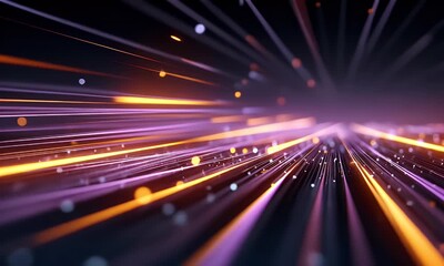 Wall Mural - abstract digital background with colorful light streaks and lines moving rapidly in the dark,