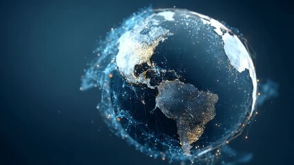 Wall Mural - digital earth globe with a global network and connectivity concept on a dark blue background, an ai 