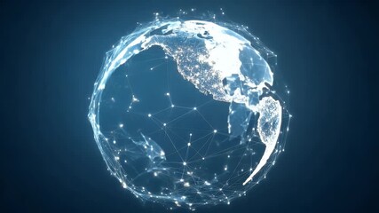 Wall Mural - digital earth globe with a global network and connectivity concept on a dark blue background, an ai 