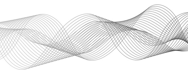 Canvas Print - abstract modern background with black and white wavy lines. curved wavy lines tech futuristic motion