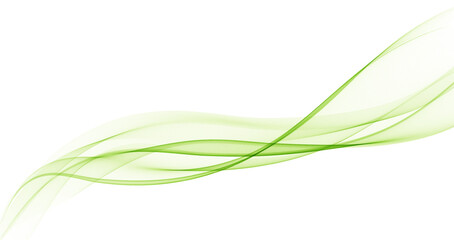 Wall Mural - Abstract Background, Transparent Waved Lines. Soft Green Smoke Wave BG. Colorful Gradient Flowing Wavy Lines. Vector illustration.