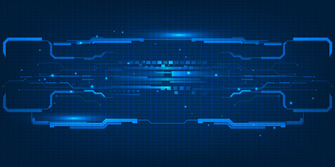 Wall Mural - Abstract futuristic digital technology background and digital circuit communications for hi tech advertising and game artwork.	