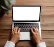 © The Little Hut - Modern compact laptop with slim design and high-resolution display on wooden desk in a contemporary home office setup
