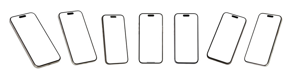 smart phone mockup new generation isolated screen transparent of png image for infographic business 