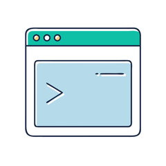 Illustration of a code editor window or computer terminal interface prompt