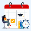 © AlHanif - Student scheduling courses plan. Concept of learning program.