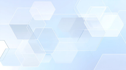 Wall Mural - Abstract background with transparent geometric shapes in blue and white tones for corporate and tech presentation