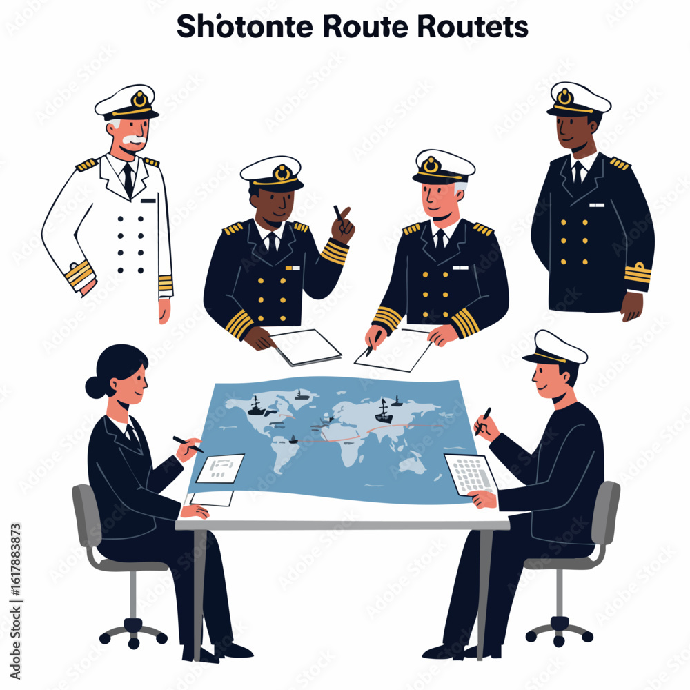 Diverse Maritime Officers and Sea Captains Collaborating on Global ...