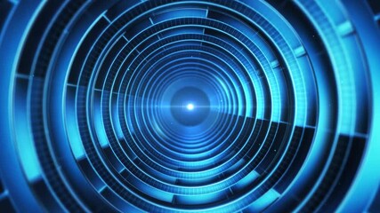 Wall Mural - futuristic circle technology background, sci-fi entrance tunnel circle concept