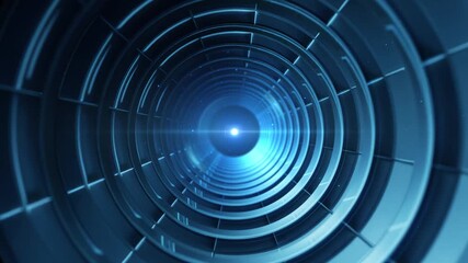 Wall Mural - futuristic circle technology background, sci-fi entrance tunnel circle concept